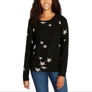 Buffalo David Bitton Black And Gray Stars Crewneck Sweater